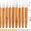 9 Pcs Durable Dreadlock Crochet Hooks, 0.5mm/0.75/1mm Dreadlock Crochet Needles with Interlocking Tool for Locs, Ideal for Hair Braid Craft, Maintaining Real Dreadlocks