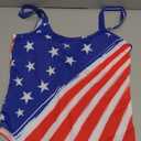 Summer Women One Piece Tummy Control Swimsuit 2025 Trendy Sexy Halter Neck Slimming Bathing Suit (Large, Stars & Stripes 01)