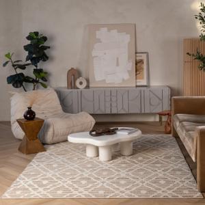 RUG BRANCH Hogar 8'x11' (Exact Size: 7'10" x 10'10") Abstract Indoor Jute Area Rug, Brown Cream, Modern - Living Room, Bedroom, Patio Deck, Backyard, Balcony