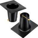 Ripeng 2 Pack Rain Chain Gutter Adapter Black Metal Rain Chain Adapter Aluminum Installation Accessories for Outside Gutters Downspout(2 Pack)