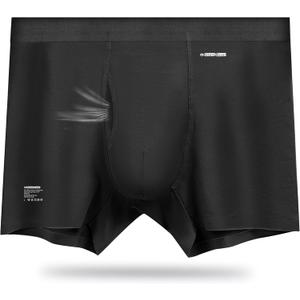 Premium Men's Naked Feeling Air Micro Modal Boxer Briefs - Softer Than Cotton-Athleisure Mens Underwear Trunks (Large, 1-pack/Wolfram Black)