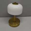 Oneach 9" Cordless Table Lamps Set of 2, Gold Rechargeable Battery Operated Lamp, 3Way Stepless Dimming Touch Mushroom Lamps, Small Glass Nightlight for Bedroom Dining Table Living Room Shelf Decor