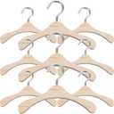 Toyvian Mini Wooden Clothes Hangers 10 Pieces Doll Closet Organizer Accessories for Bjd Dolls and Kids Doll Clothes Storage 2.95 Inch