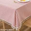 TruDelve Cotton Square Tablecloth Red and White Striped Boho Cloth Tablecloths Outdoor Table Cloth for Picnic Table Cover (Red,55"x55",Square)