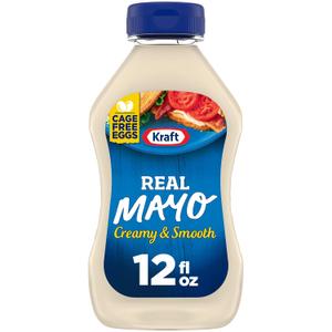 2 x Kraft Mayonnaise, Creamy & Smooth, 12 fl oz Bottle | Real Mayonnaise Made with Cage-Free Eggs, a Light Taste & Creamy Texture (EXP 08/13/26)