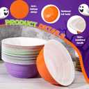 24 Pcs Halloween Bowls 23 oz Disposable Plastic Dessert Holders Halloween Candy Bowl Green Purple Orange Black Snack Bowls for Party Picnic