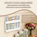 9.5'' Large Acrylic Straw Holder for Cabinet Door  Reusable Straw Organizer Storage Dispenser, Space-Saving Kitchen Accessories with Strong Adhesive, Transparent Cupboard Door Mounted Container