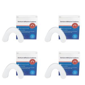 Denture Adhesive Cushion, 120 Pads(4 Pack) Zinc Free Long-Lasting Cushion Denture Adhesive Pad for Secure Hold and Food Seal Lower