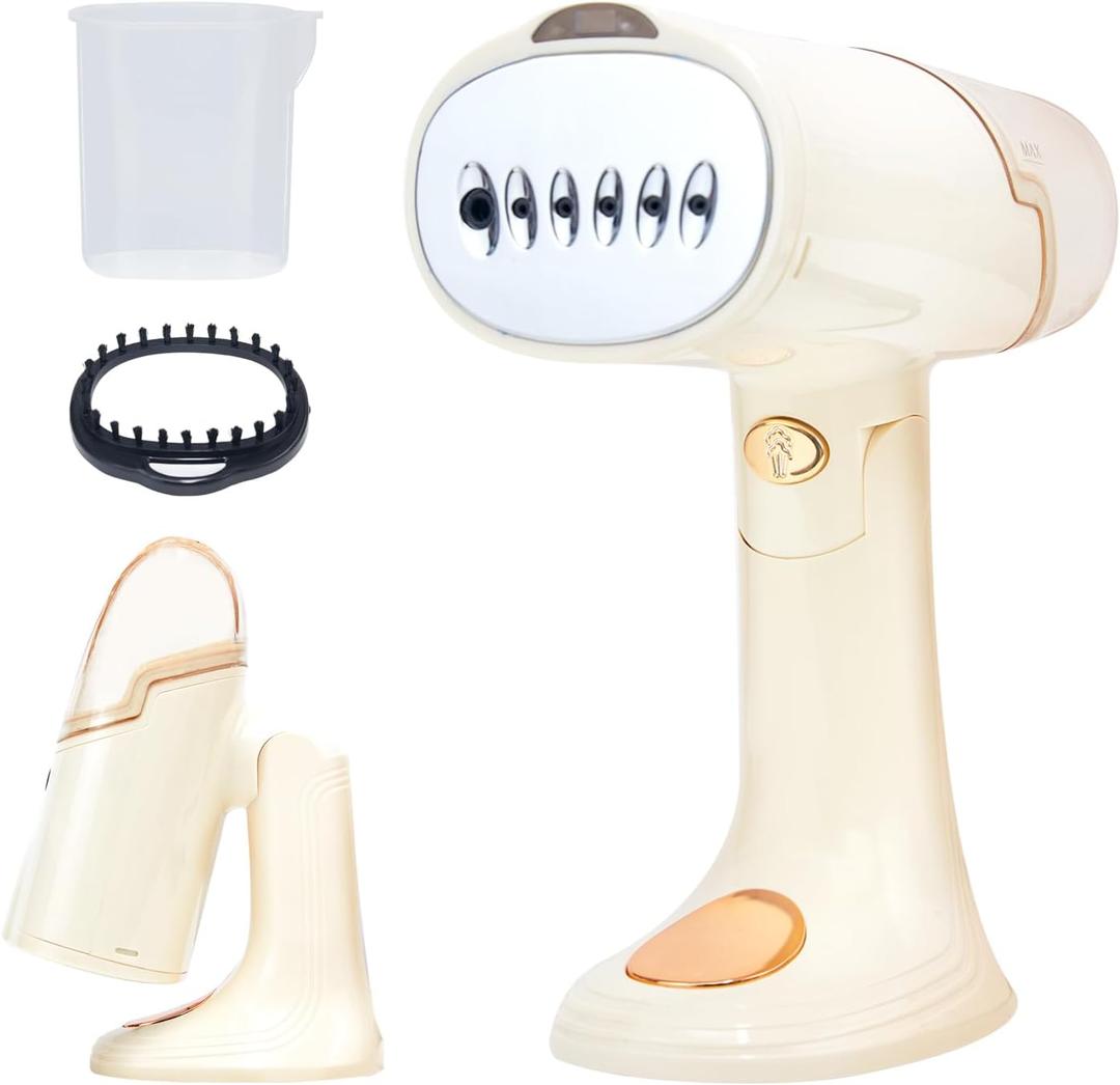 Garment Travel Steamer for Clothes Portable: Creamy White Clothing Steamer Handheld 1500W Hand Held Mini Steamer Fabric Shirt Plancha a Vapor para Ropa Home Dorm Room Travel Essentials Garment Travel Steamer for Clothes Portable: Creamy White Clothing Steamer Handheld 1500W Hand Held Mini Steamer Fabric Shirt Plancha a Vapor para Ropa Home Dorm Room Travel Essentials