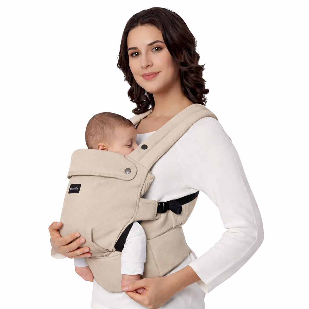 Momcozy Baby Carrier - Ergonomic, Cozy and Lightweight Carrier for 7-45lbs, Effortless to Put On, Ideal for Hands-Free Parenting, Enhanced Lumbar Support, Purehug for Infant to Toddler