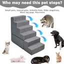 Dog Steps for High Beds 30-32" H, 6-Step Dog Stairs for Small Dogs, 33D Foam Pet Steps for High Bed Climbing, Non-Slip Balanced Pet Stair Ramps for Bed Indoor, Grey