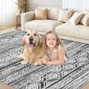 cotiled 10x14 Area Rug Living Room: Washable Boho Rugs with Non Slip Backing Large Soft Indoor Stain Resistant Carpet for Bedroom Farmhouse Dining Room Lightweight Home Decor White/Black