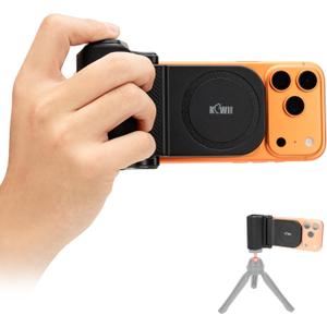 KIWIFOTOS Magnetic Phone Camera Grip for iPhone 17 Magsafe Handle with Bluetooth Remote & Tripod Mount Adapter for iPhone 16 15 Pro Max Samsung Smartphone Vlog Video Shooting