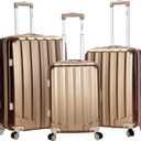 Rockland Santa Fe Hardside Spinner Wheel Luggage Set, Bronze, 3-Piece Set (20/24/28)