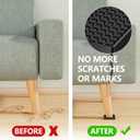 Non Slip Furniture Pads - 2x2 Anti Skid Caster Cups, 12PCS Square Furniture Coasters for Hardwood Floors, Anti Slide Furniture Cup Bed Floor Protectors, Furniture Stoppers to Prevent Sliding(Black)