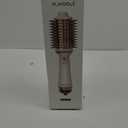 Plavogue Dual Voltage Blow Dryer Brush for European Travel,110V-240V Hot Air Brush with Volumizer, Negative Ionic Anti-Frizz - Styling Brush with Ceramic Coating for Long/Mid Hair Types, Oval Shape (White Gold)