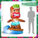 Shappy 5ft Inflatable Tiki Surfboard Decorations Luau Hawaiian Party Decorations Summer Inflatables Outdoor LED Lighted Tiki Blow up Beach Tropical Pool Surfing Yard Party Supplies Favors