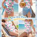 Xaatren Girls Swimsuit Toddler One Piece Swimwear Baby Summer Cutout Back Liner Beach Bathing Suit 3-12y (Breast Pad for 9y+)