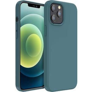 MXX for iPhone 12 pro Max Case, Soft Silicone Case with Scratch Resistant - Full Camera Protection Anti-Scratch Microfiber Lining Full-Body Protective 12 pro Max Phone Case 6.7"- Midnight Green