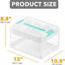 SpaceAid Craft Organizers and Storage - 24 QT Plastic Box Art Supply Storage Organizer Bin with Lid, Removable Trays and Dividers, Clear Container for Art and Craft Supplies,1 Pack