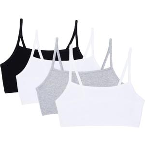 Fruit of the Loom Women's Spaghetti Strap Cotton Pullover Sports Bra Value Pack L