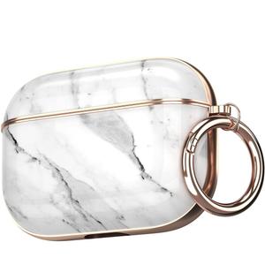 Maxjoy for AirPods Pro Case, Cute AirPod Pro Case Protective Hard AirPod Pro Cover for Women Men with Keychain for AirPods Pro Charging Cover 2019, White Marble