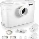 TOPWAY 900W Macerator Pump, 2800GPH Macerating Toilet System with 3 Inlets, Sewage Pump for Basement Upflush System Kitchen, Sink, Shower, Bathtub, Laundry Waste Water Disposal