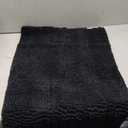 Smiry Luxury Chenille Bathroom Rugs 30x20, Extra Soft and Absorbent Shaggy Bath Mat, Machine Washable, Non-Slip Plush Carpet Runner for Tub, Shower, and Floor, Home Decor Accessories, Black