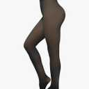 KBVOT Fleece Lined Tights Women Pantyhose Leggings Sheer Warm Thermal Thick Fake Translucent Tights for Winter Size XS