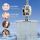 NearMoon Filtered Shower Head, High Pressure 8Square, 5 settings Handheld Rain Shower Filter Combo with Self-adhesive Holder/1.5M Hose -1 Replaceable Filter Cartridge (Chrome Finish)