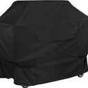 NettyPro BBQ Grill Cover 52 Inch Waterproof Heavy Duty, Fadeproof & UV Resistant, Barbecue Cover for Weber, Char-Broil, Brinkmann, Jenn Air, Nexgrill Grills and More, Black