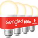 Sengled Alexa Light Bulbs, 100W Equivalent Smart Light Bulbs Bluetooth Mesh 1500 LM, Smart Bulbs That Work with Alexa Only, Dimmable LED Bulbs A19 2700K High Brightness, No Hub Required, 4 Pack