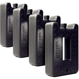 Kona Black/Ice 2 Pound Ice Packs for Coolers - Long Lasting Design - Refreezable Reusable Cooler Ice Pack (4)