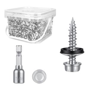 Kryonix Metal Roofing Screws #10 x 1 Inch, 1000pcs Hex Head Self-Drilling Sheet Metal Screws with EPDM Rubber Washer, Rust-Resistant Coating Screws for Metal Roof Panels, Wood Siding, Pole Barns