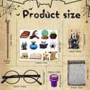 Pasimy 72 Pcs Wizard Party Favors Birthday Decorations with Mini Notebook Black Glasses Pencil Stamp Sticker Gift Bag for Adults Wizard Magical Goody Bag Stuffers Prizes Supplies (Wand)