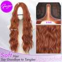Eawwii Ginger Long Wavy Wig for Women, Pre-Cut HD Lace Natural Hairline, Glueless Middle Part, Synthetic Fiber for Daily and Party Use 26Inch