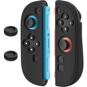 FANPL Silicone Case for Nintendo Switch 2 Joycon Controller, Protective Cover for Joycon 2 Soft Shell with 2 Thumb Grips, Comfortable Ergonomic Design & Easy Installation -Thickened Version (Black)