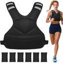 Adjustable Weighted Vest for Women Men, 12-18lb Vest with 6 Ironsand Weights, Weight Vest with Reflective Strip for Running, Walking, Exercise, Strength Training (Black)