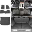 powoq Floor Mats Compatible with 2011-2021 Jeep Grand Cherokee Cargo Mat Floor Liner TPE Trunk Cargo Liner Replacement for 2011-2021 Jeep Grand Cherokee Accessories (Cargo Mat+Floor Mats)