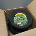 11x4.00-5 Flat Free Tire and Wheel (2 Pack),Universal 11x4-5 Solid Smooth Tractor Turf Tire with Rim, 3.4" Centered Hub and 3/4" & 5/8" Bushing, For Zero Turn Mowers and Riding Lawn Mower (Black)