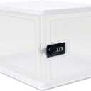 Clear Lockable Storage Box for FoodTech and Home Safety, Medicine Lock Box for Safe Medication,Lockable Storage BinRefrigerator Storage Bins, Tablet Phone Jail Lock Box (Clear)