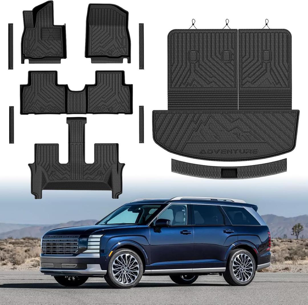 Mixsuper Floor Mat & Cargo Liner for Hyundai Palisade 2020-2025 7/8 Seat