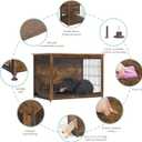 DWANTON Dog Crate Furniture with Cushion, Wooden Kennel Table with Double Doors, Indoor Dog House, Large Size, 38.5" L, Rustic Brown