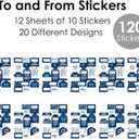 Big Dot of Happiness Hanukkah Menorah - Assorted Chanukah Holiday Party Gift Tag Labels - To and From Stickers - 12 Sheets - 120 Stickers