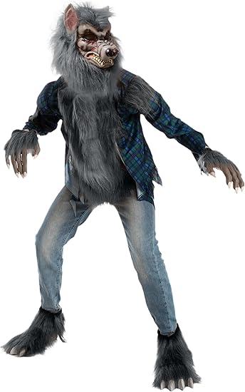 Spooktacular Creations Werewolf Halloween Kids Costume with Mask, Gloves and Shoes for Halloween Dress Up Parties-Red, Large