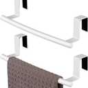 KES Over Cabinet Door Towel Bar Fit 1" Thick, Kitchen Towel Holder, Kitchen Towel Rack, Cabinet Towel Holder Scratchproof, White 2 Pack, KTH500S26-WH-P2