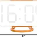WulaWindy Digital Alarm Clock, Large Mirrored LED Display, with USB Charger, Snooze Function Dim Mode Wall Hanging Beside Desk Clock for Bedroom