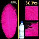 30 Pcs Large Natural Ostrich Feathers Bulk 16-18 Inch for Centerpieces for Wedding Party Centerpieces Home Decoration Flower Arrangement (Rose Red)