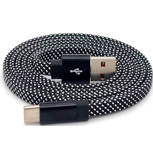 ZGear USB C Magnetic Charge & Sync Cable - Flat Braded Black and White