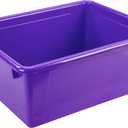 Storex Letter Size Deep Storage Tray Organizer Bin for Classroom, Office and Home, Violet, 5-Pack (62528A05C)